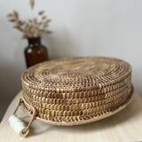 Wicker basket tray
