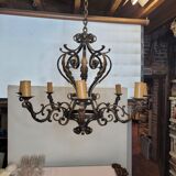 Old wrought iron chandelier