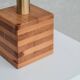 Pine Mid-Century Square Italian Mid-Century Table Lamp