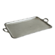 Grand plateau rectangulaire en métal argenté