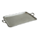 Grand plateau rectangulaire en métal argenté