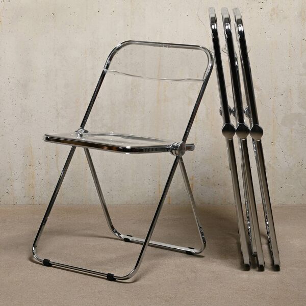 Chaise pliante Giancarlo Piretti Plia en chrome pour Anonima Castelli
