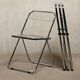 Giancarlo Piretti Plia Folding Chair Chrome for Anonima Castelli