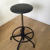 Adjustable and swivelling vintage industrial stool