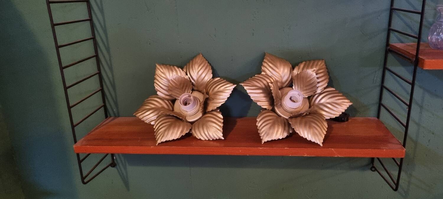 Pair of Masca flower wall lights