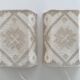 Pair swedish vintage crochete textile wall lamp, "näversom" handmade