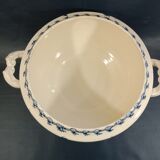 Gien earthenware soup décor blue thistle