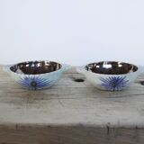 Pair of vintage ceramic thistle bowls by Marie Madeleine Jolly