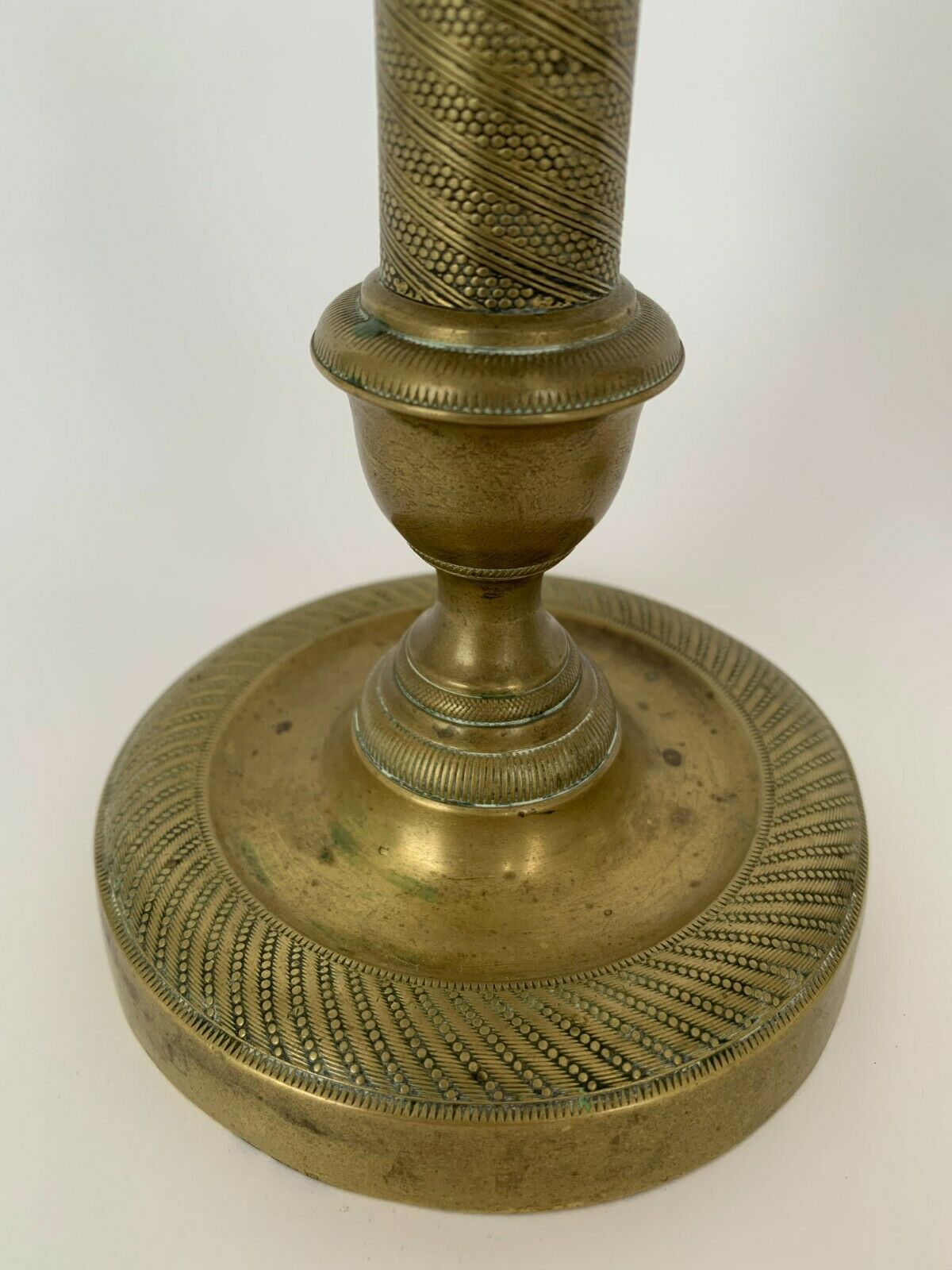 PAIR OF CANDLE HOLDERS PERIOD RESTORATION 19TH BRONZE GILDED CISELE GUILLAUCHE
