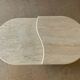 Table en travertin avec deux plateaux tournants