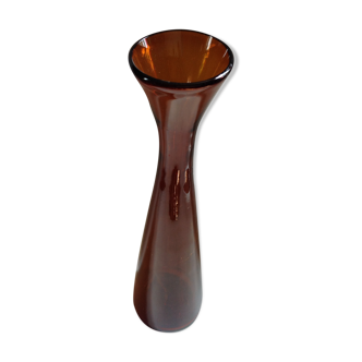 Amber glass vase