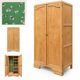 Parisian Art Deco wardrobe, renovated with raw wood.