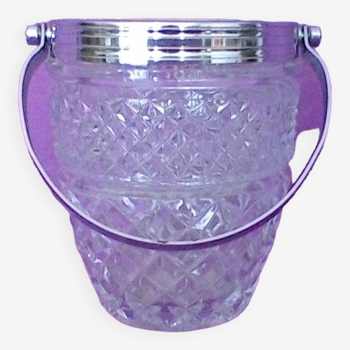 Crystal ice bucket, vintage.