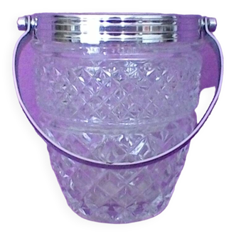 Crystal ice bucket, vintage.