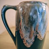 Flamed stoneware pitcher signed Denbac