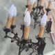 Pair of 19th-century bronze cathedral wall sconces with 5 lights