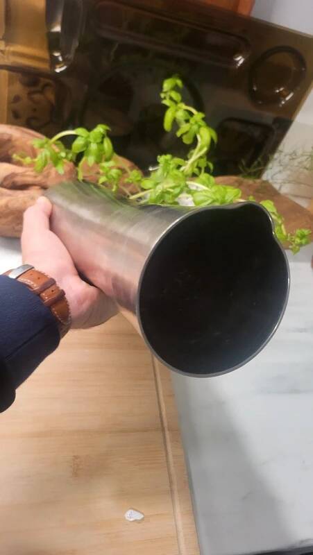 Large designer stainless steel vase