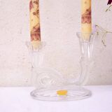 west Germany double glass candle holder