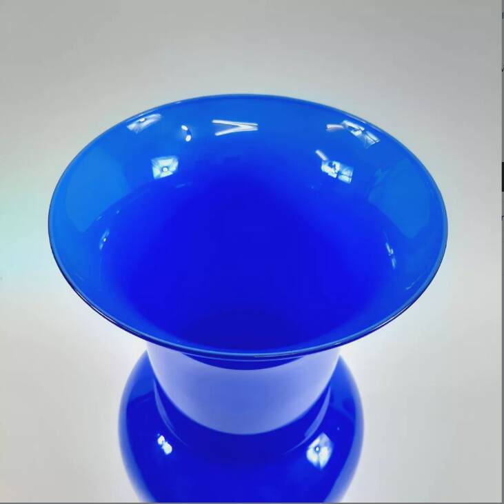 Pair of amphora vase and flat vase, vintage Murano glass.