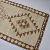 Decorative Vintage White Wool Runner Rug sku 2072
