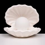 White Ceramic Shell Table lamp 1970s