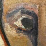 Expressionist portrait 1965 signed GR