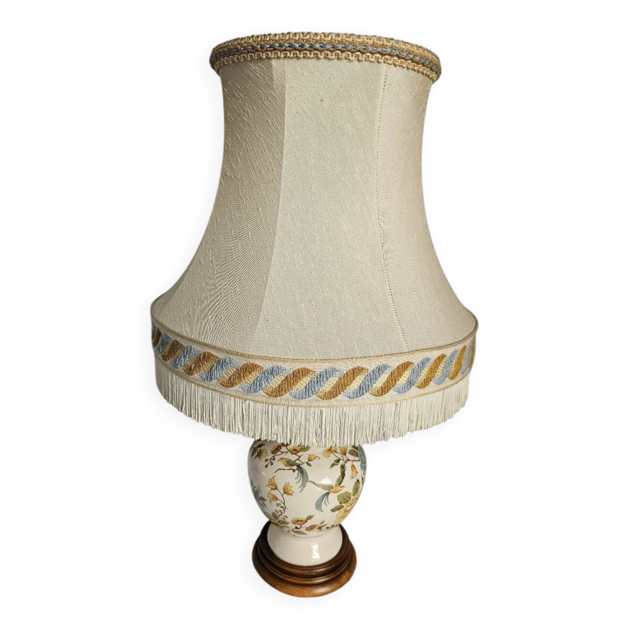Vintage Moustiers earthenware lamp