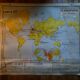 Old school map, planisphere, 50s-60s