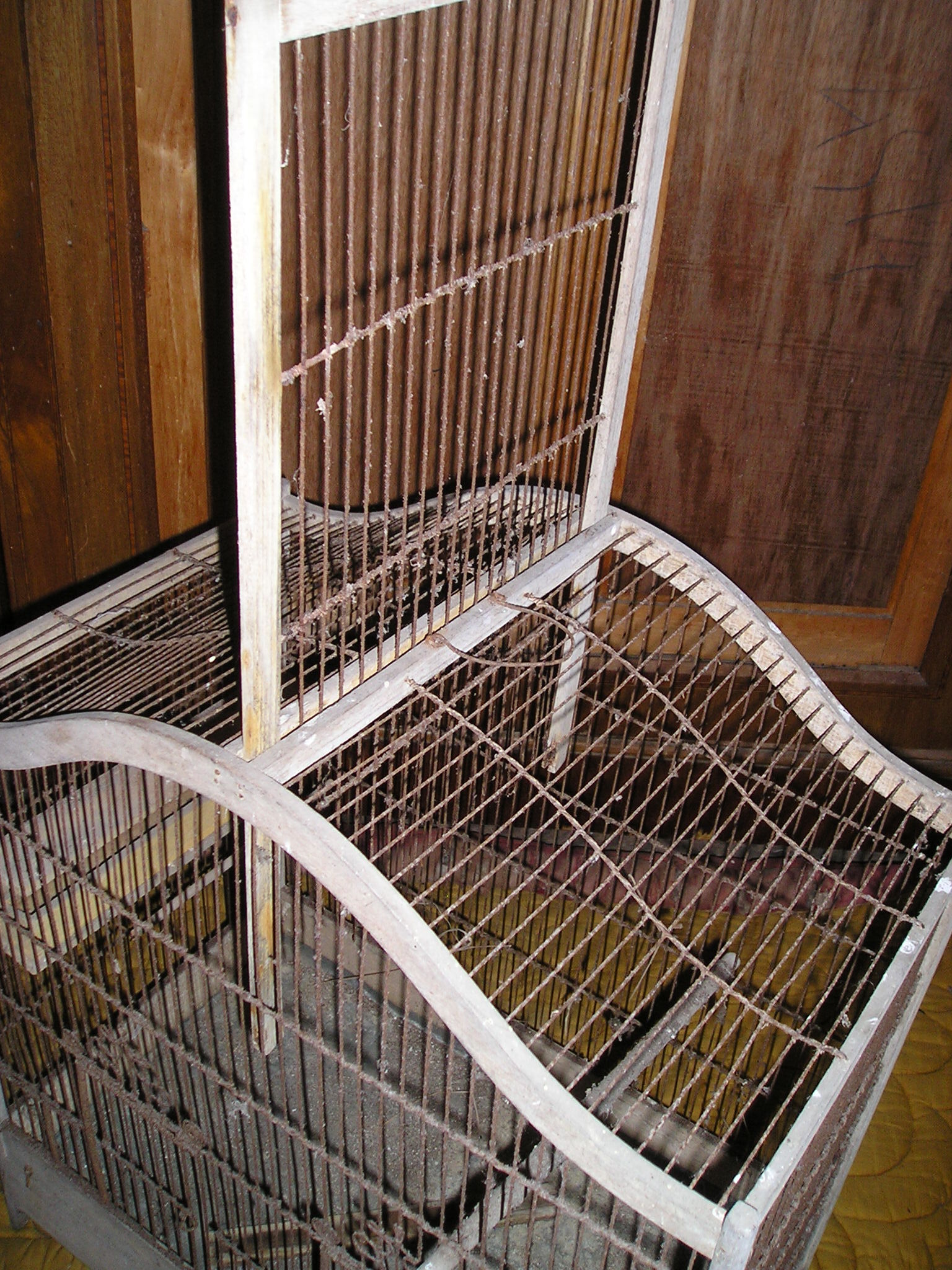 Old wooden bird cage