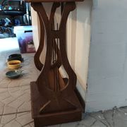 Lyre bedside table, cherry wood, 1960s.