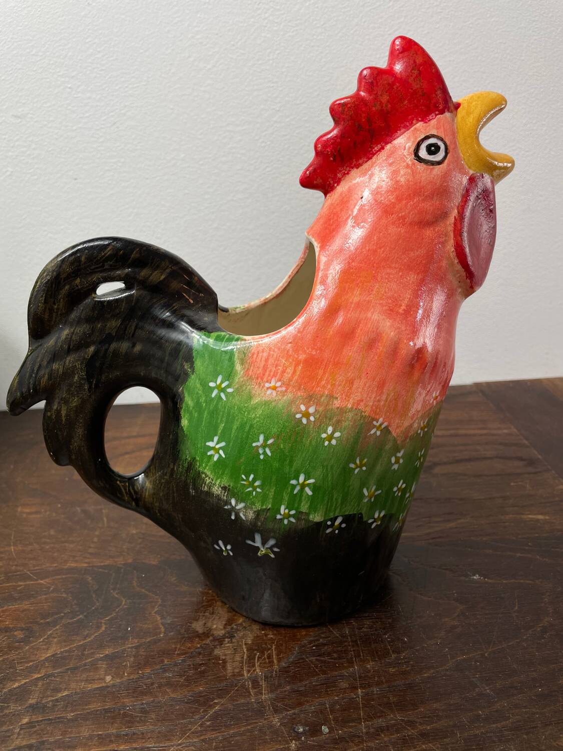 Ceramic rooster pitcher