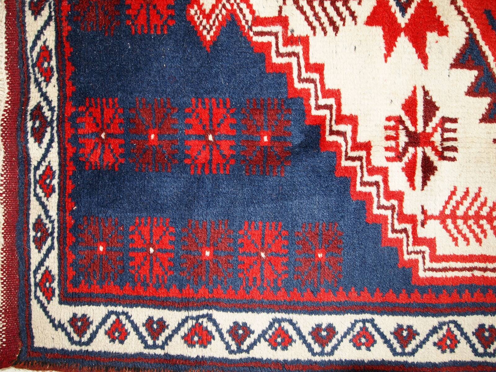 Tapis vintage fait main Anatolien turc 87cm x 145cm (1970s)