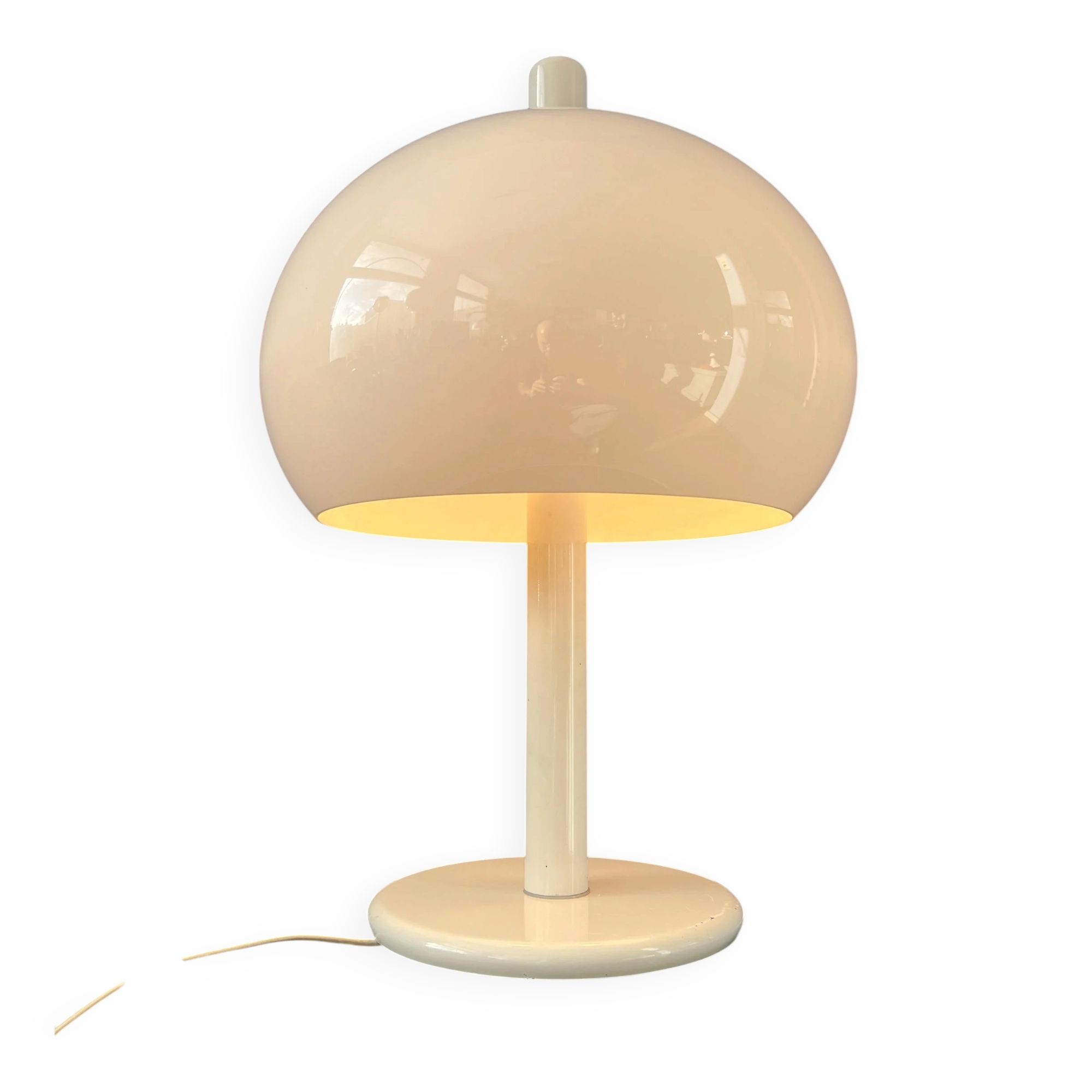Vintage Space Age white Dijkstra mushroom table lamp