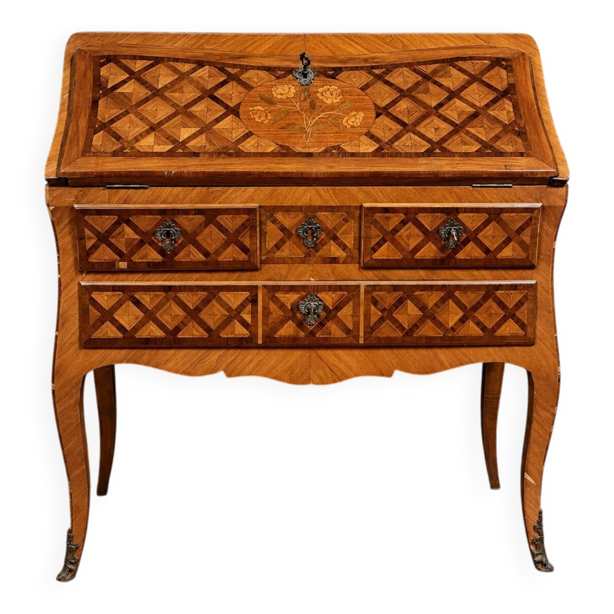 Bureau de pente en marqueterie – Époque Louis XV