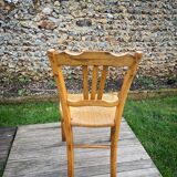 4 Chaises paillées anciennes en hêtre blond