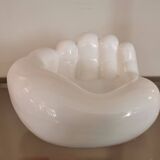 Empty pocket XXL vintage hand in white ceramic