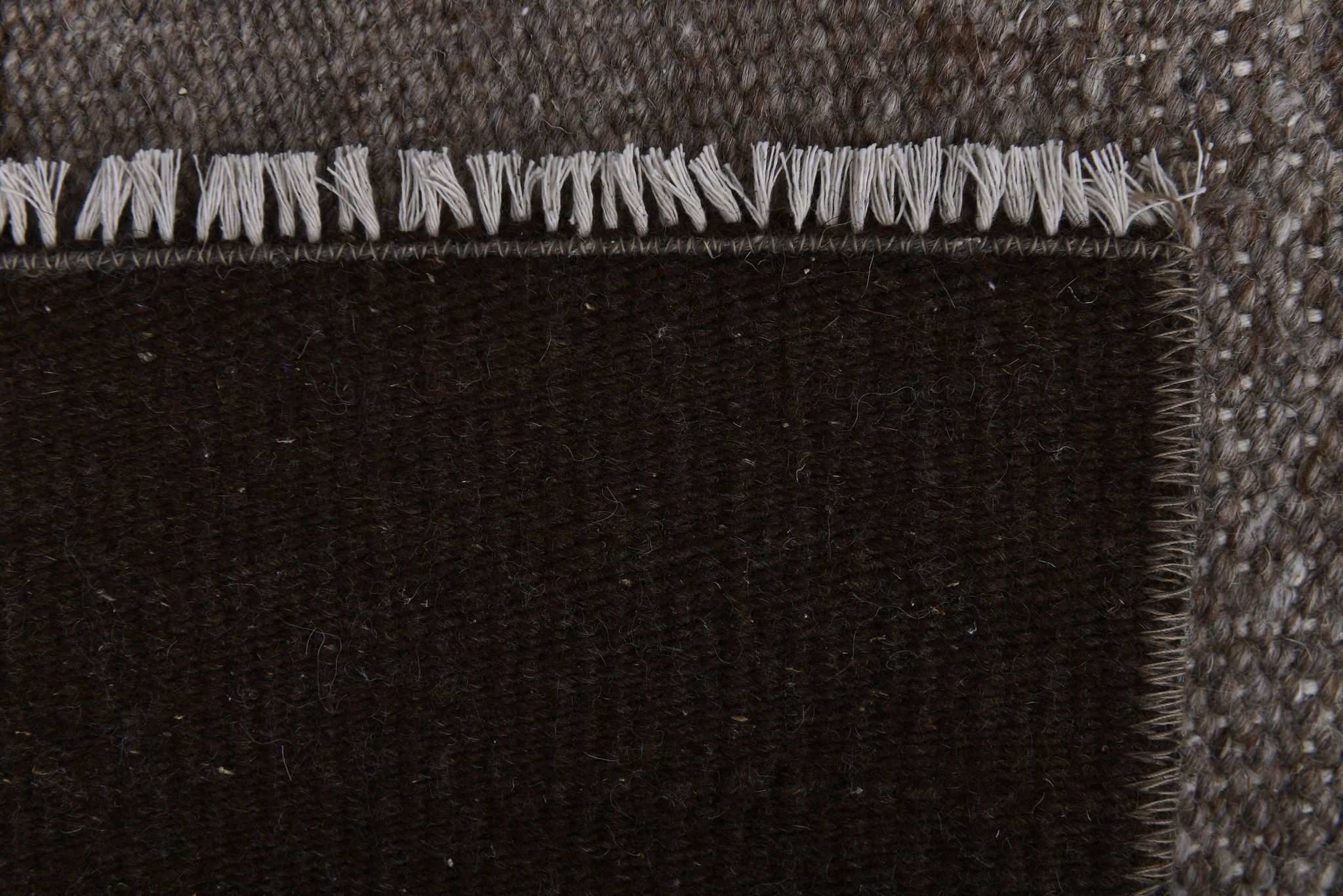 418x65 cm dark brown beige turkish runner wool kilim rug, corridor kilim