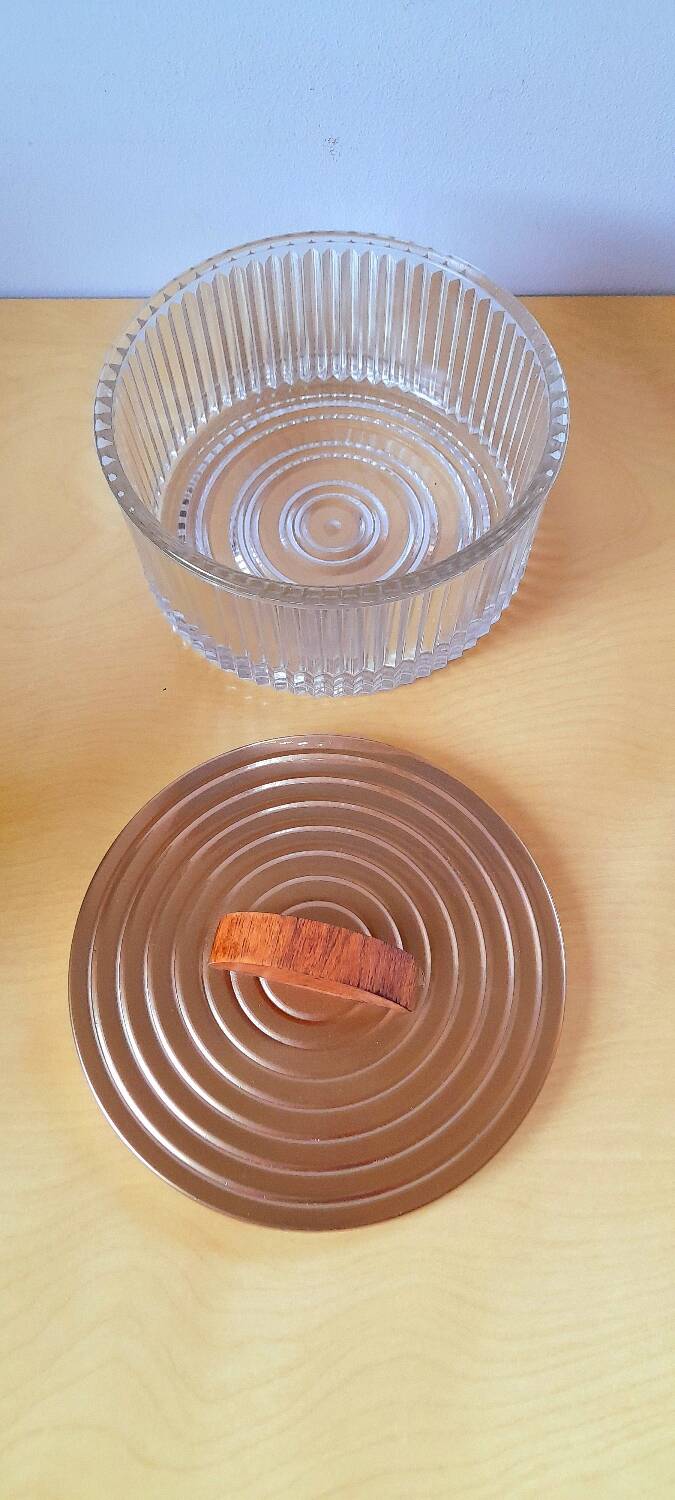 Round art deco glass box 1930