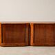 Vintage sideboard with tambour doors in wood burl