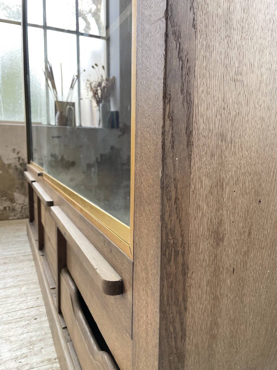 XXL oak display cabinet furniture