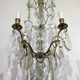 4 light bronze and crystal chandelier
