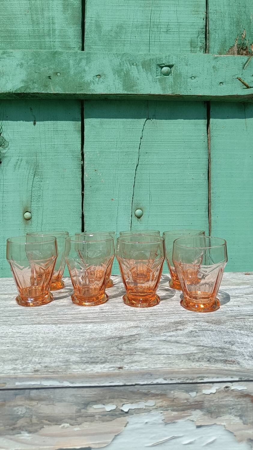 Pink art deco glasses