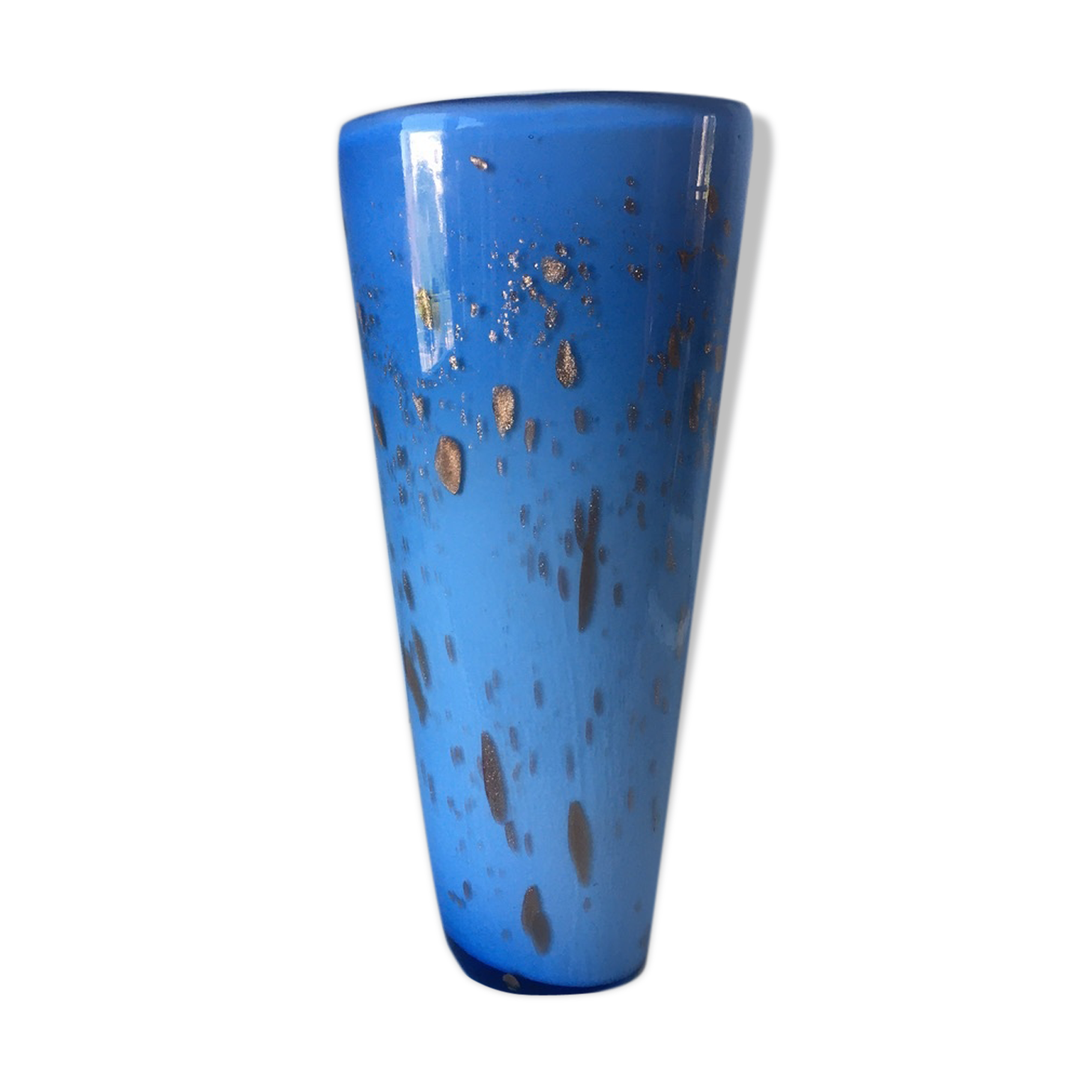 Blue and gold Murano vase