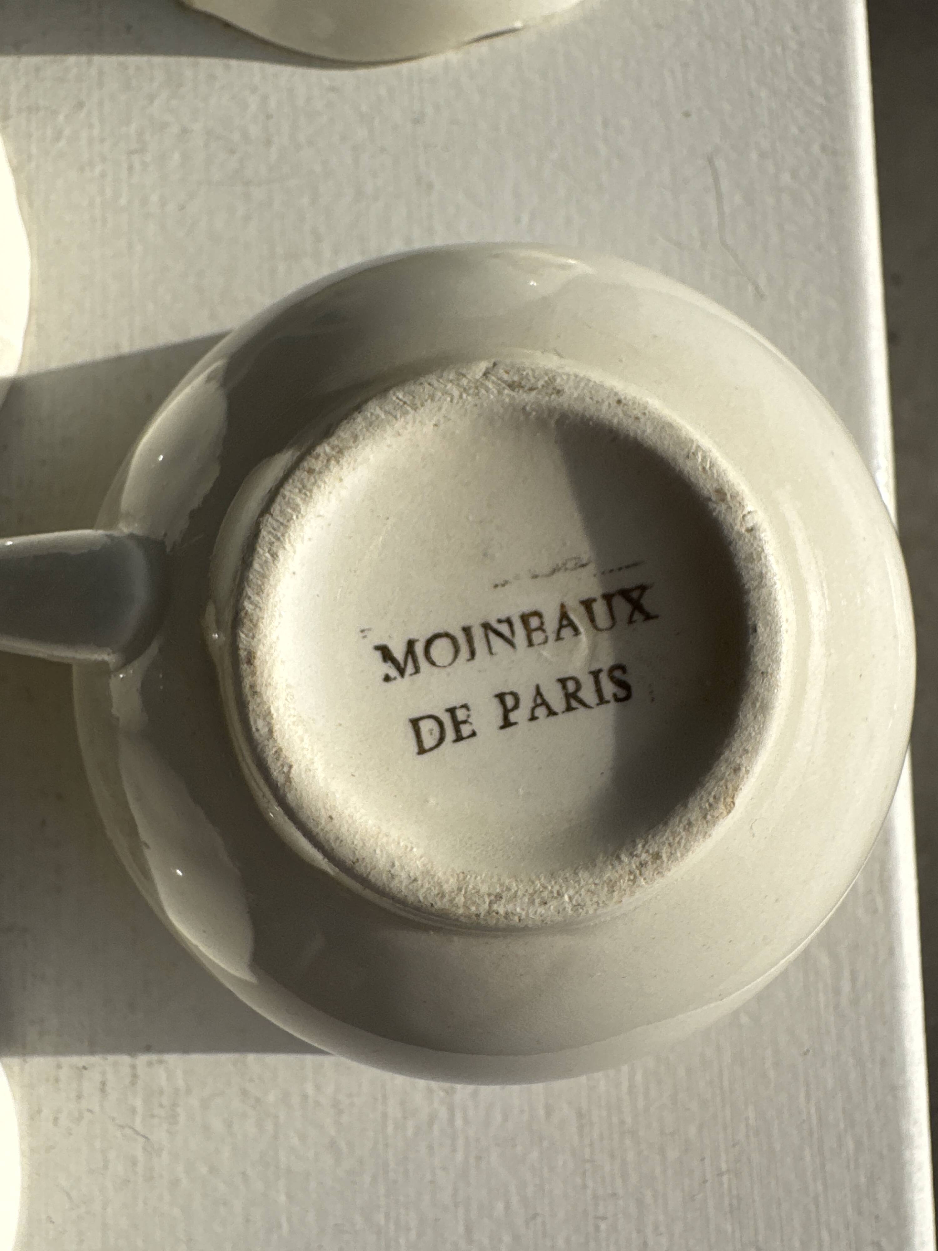 Lot de 6 tasses à café à motifs d'oiseaux anciennes