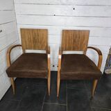 Vintage walnut bridge chairs