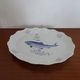 Fish plate limoges "corail la mer" porcelain a. giraud & cie sauviat