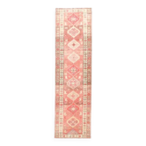 Tapis couloir vintage turc Oushak fait main en laine et coton orange des années 1970 90x323