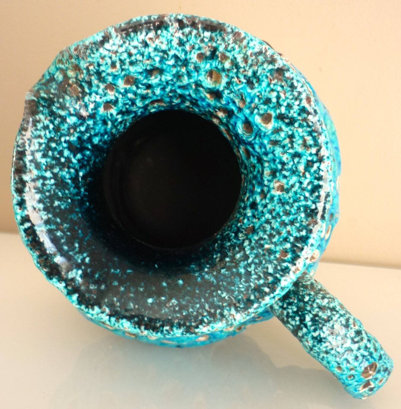 Pitcher vase, glazed ceramic, "fat lava", Charles Cart, 1960s