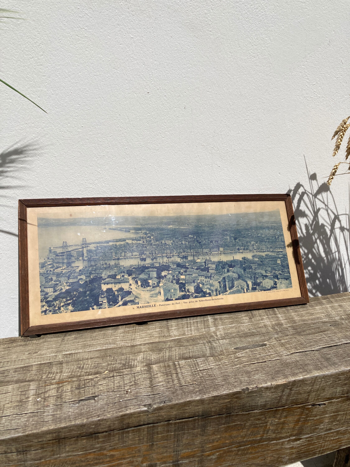 Photograph of Marseille 1950 - panoramic Mediterranean port and city printed by G. Arnaud - antique print