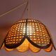 Large cane and rattan vintage bohemian suspension from the 1970s.
